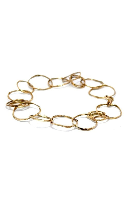 14K YELLOW GOLD HAMMERED TEXTURE BRACELET - 8 INCHES  G10613