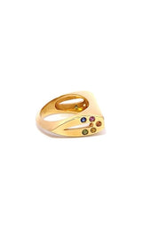 18K YELLOW GOLD MULTI-COLOURED SAPPHIRE RING  G11986