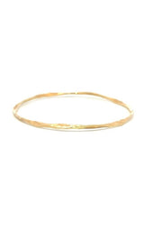 14K YELLOW GOLD HAMMERED TEXTURE OVAL BANGLE  G12802