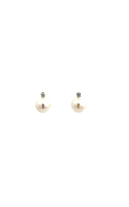 Pearl earrings store with diamond accent