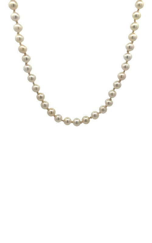 14K YELLOW GOLD AKOYA PEARLS NECKLACE - 18 INCHES  G14359