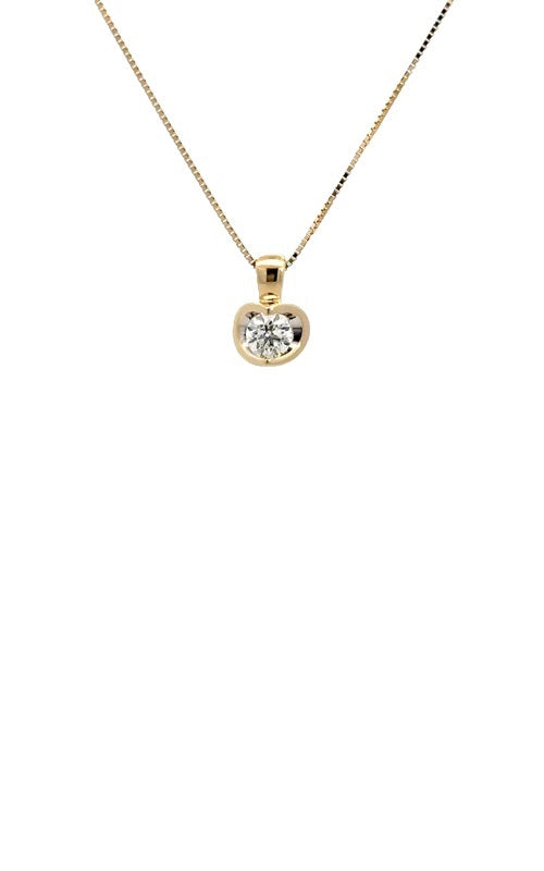 14K YELLOW GOLD SOLITAIRE DIAMOND NECKLACE  G14706