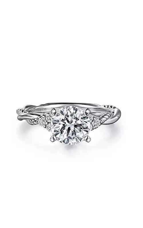 14K White Gold Round Diamond Engagement Ring   G13246