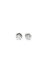 Solitaire Earrings (Martini-Set) - 14K White Gold