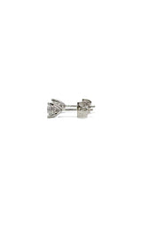 Solitaire Earrings (Martini-Set) - 14K White Gold