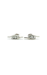 14K WHITE GOLD DIAMOND STUD EARRINGS   G0437