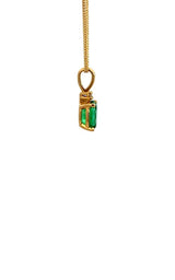 14K YELLOW GOLD EMERALD PENDANT WITH DIAMOND  G16307
