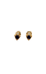 14K YELLOW GOLD BLUE SAPPHIRE STUD EARRINGS  G16311