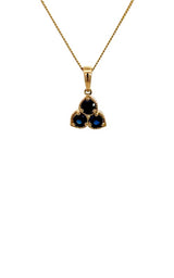 14K YELLOW GOLD BLUE SAPPHIRE PENDANT  G16308