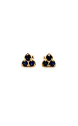 14K YELLOW GOLD SAPPHIRE STUD EARRINGS  G16309