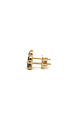 14K YELLOW GOLD SAPPHIRE STUD EARRINGS  G16309