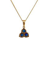 14K YELLOW GOLD BLUE SAPPHIRE PENDANT  G16308