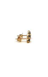 14K YELLOW GOLD SAPPHIRE STUD EARRINGS  G16309