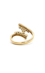 14K YELLOW GOLD BYPASS RING WITH DIAMONDS  G16859