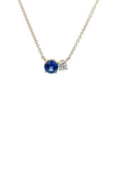 14K WHITE GOLD SAPPHIRE AND DIAMOND NECKLACE  G16860
