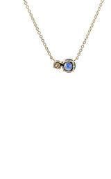 14K WHITE GOLD SAPPHIRE AND DIAMOND NECKLACE  G16860