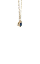 14K WHITE GOLD SAPPHIRE AND DIAMOND NECKLACE  G16860
