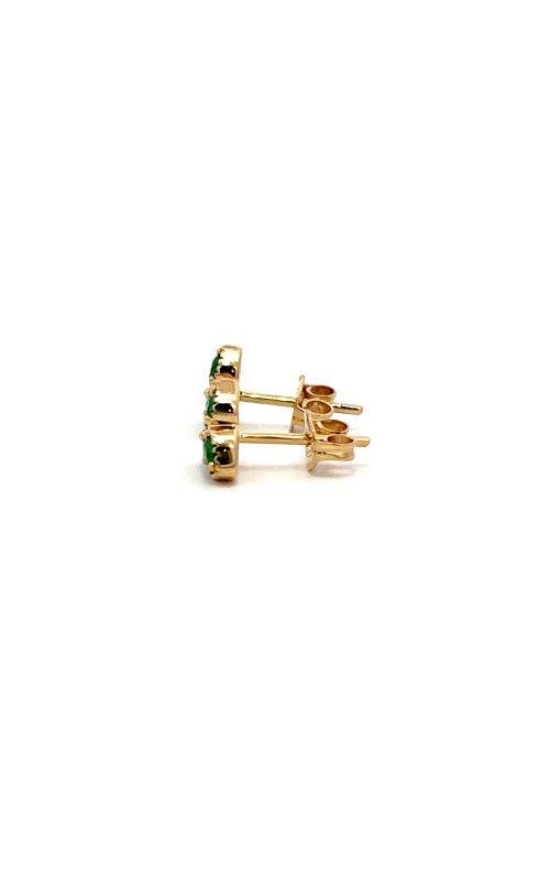 14K YELLOW GOLD EMERALD STUD EARRINGS  G16310