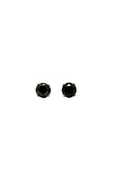 14K WHITE GOLD BLACK DIAMONDS STUD EARRINGS  C10090