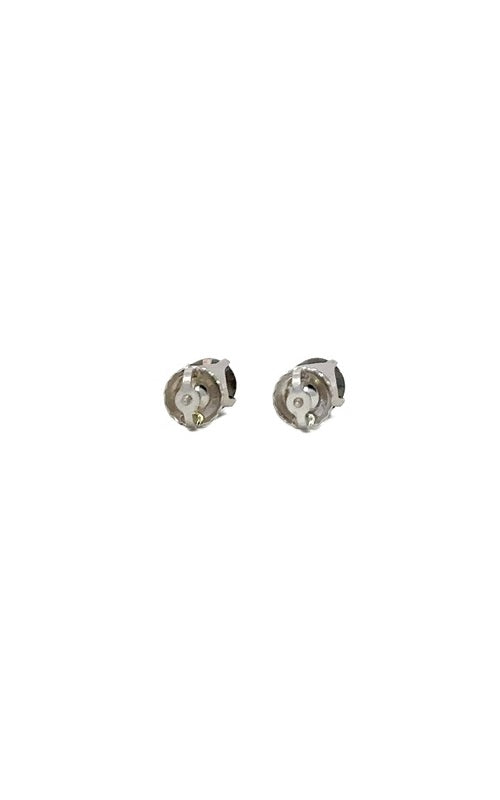 14K WHITE GOLD BLACK DIAMONDS STUD EARRINGS  C10090