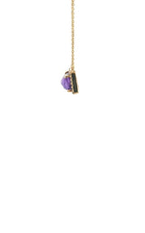 14K YELLOW GOLD AMETHYST & DIAMONDS NECKLACE  G17195