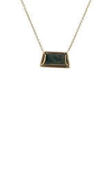 14K YELLOW GOLD AMETHYST & DIAMONDS NECKLACE  G17195