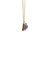 14K YELLOW GOLD AMETHYST & DIAMONDS NECKLACE  G17195