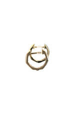 14K YELLOW GOLD DIAMOND HOOP EARRINGS  G17196