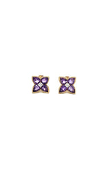14K YELLOW GOLD AMETHYST EARRINGS  G17191