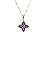 14K YELLOW GOLD AMETHYST NECKLACE  G17192