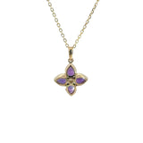 14K YELLOW GOLD AMETHYST NECKLACE  G17192