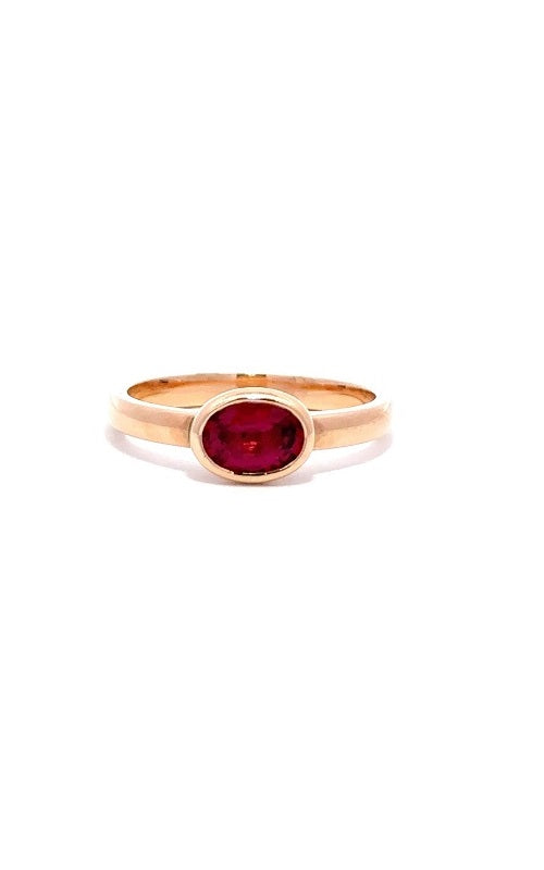 14K ROSE GOLD PINK TOURMALINE RING WITH EAST-WEST SETTING  G10430