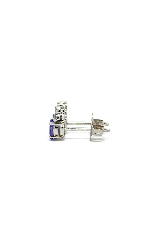 18K WHITE GOLD TANZANITE STUD EARRINGS  G10480