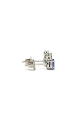 18K WHITE GOLD TANZANITE STUD EARRINGS  G10480