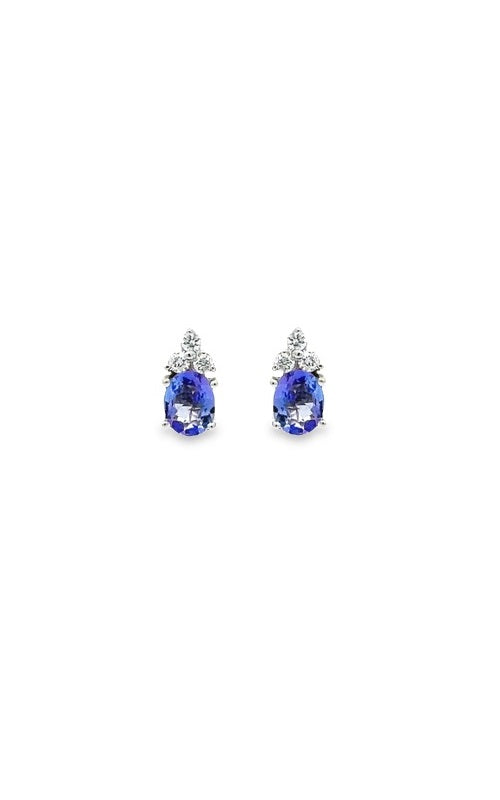 18K WHITE GOLD TANZANITE STUD EARRINGS  G10480