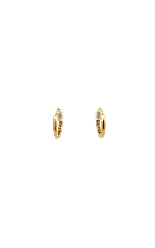 14K YELLOW GOLD DIAMOND HOOP EARRINGS G10907