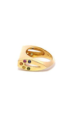 18K YELLOW GOLD MULTI-COLOURED SAPPHIRE RING  G11986