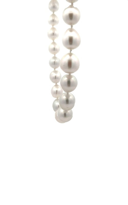 Close-up of a white pearls necklace