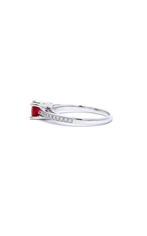 18K WHITE GOLD RUBY RING WITH SIDE DIAMONDS  G12080