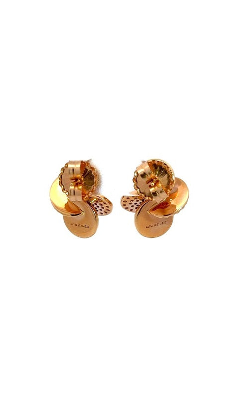 14K ROSE GOLD DIAMOND STUD EARRINGS WITH ENAMEL  G12116