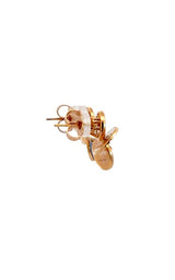 14K ROSE GOLD DIAMOND STUD EARRINGS WITH ENAMEL  G12116