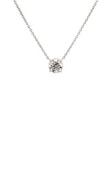 14K WHITE GOLD  SOLITAIRE LAB GROWN NECKLACES  G16646