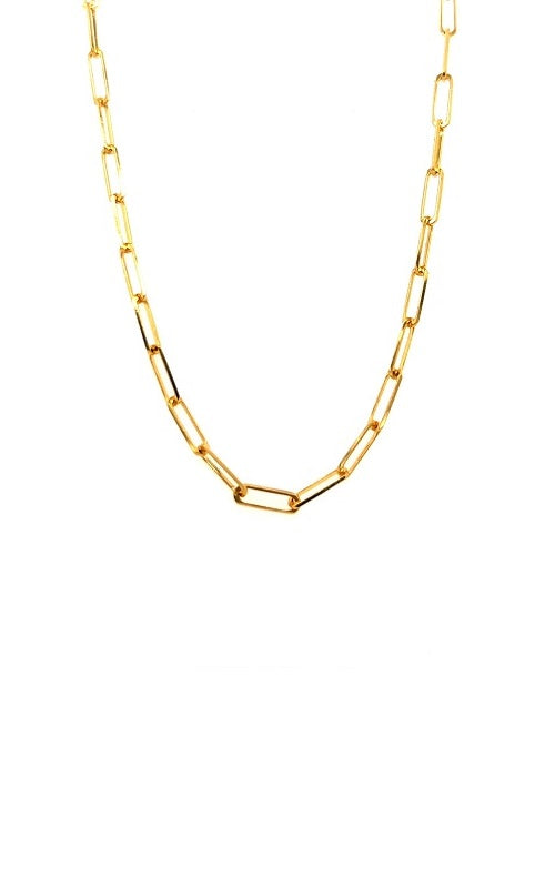 14k YELLOW GOLD PAPERCLIP NECKLACE  G14303