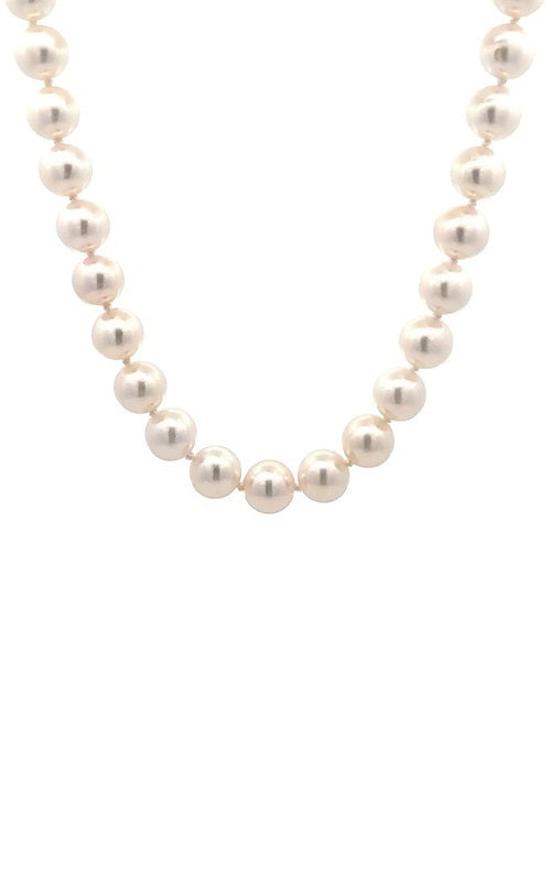 14K WHITE GOLD AKOYA PEARLS NECKLACE - 18 INCHES  G12367