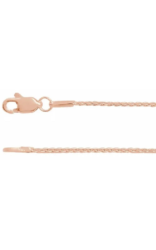 Rose gold rope chain with a lobster clasp