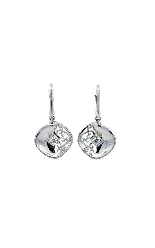 18K WHITE GOLD DANGLE EARRINGS  G12548