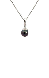 14K WHITE GOLD TAHITIAN PEARL PENDANT  G12559