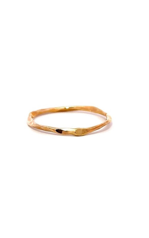 14K YELLOW GOLD HAMMERED TEXTURE RING  G12752