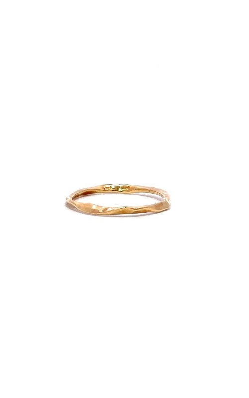 14K YELLOW GOLD HAMMERED TEXTURE RING  G12757