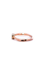 14K WHITE AND ROSE GOLD HAMMERED TEXTURE SOLITAIRE RING  G12761